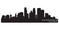 Minneapolis, Minnesota city skyline. Detailed vector silhouette Royalty Free Stock Photo