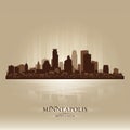 Minneapolis Minnesota city skyline silhouette