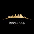 Minneapolis Minnesota city skyline silhouette black background