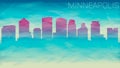 Minneapolis Minnesota City USA Skyline Vector Silhouette. Broken Glass Abstract Geometric Dynamic Textured. Banner Background. Col