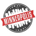 Minneapolis Minnesota Round. Travel Stamp Icon Skyline City Design. Seal badge Vector Illustration. Royalty Free Stock Photo