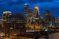 Minneapolis downtown skyline at night, Minnesota, USA Royalty Free Stock Photo