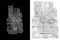 Minneapolis, Minnesota, United States street map city centre for poster. High printable detail travel vector map. Royalty Free Stock Photo