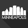 Minneapolis Minnesota USA city Icon Vector Art Design Skyline Night Flat Shadow