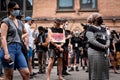 Black Lives Matter protestors gather in prayer for George Floyd Family Memorial Service after Minneapolis riots