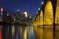 Minneapolis at night Royalty Free Stock Photo