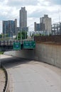 Minneapolis Overpass and Cityscape Royalty Free Stock Photo