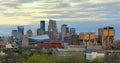 Minneapolis Skyline with Minnesota Vikings US Bank Stadium Royalty Free Stock Photo