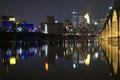 Minneapolis skyline at night Royalty Free Stock Photo