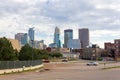 Minneapolis skyline from a parking lot