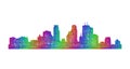 Minneapolis skyline silhouette - multicolor line art Royalty Free Stock Photo