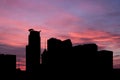 Minneapolis skyline at sunset