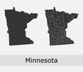 Minnesota counties vector map