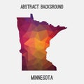 Minnesota map in geometric polygonal,mosaic style. Royalty Free Stock Photo