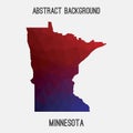 Minnesota map in geometric polygonal,mosaic style. Royalty Free Stock Photo