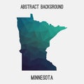 Minnesota map in geometric polygonal,mosaic style. Royalty Free Stock Photo