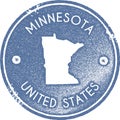 Minnesota map vintage stamp. Royalty Free Stock Photo