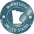 Minnesota map vintage stamp. Royalty Free Stock Photo