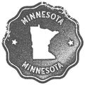 Minnesota map vintage stamp. Royalty Free Stock Photo