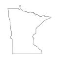 Minnesota MN State Border USA Map Outline