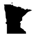 Minnesota MN State Border USA Map Solid
