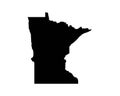 Minnesota US Map. MN USA State Map. Black and White Minnesotan State Border Boundary Line Outline Geography Territory Shape Vector