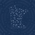 Minnesota network, constellation style us state. Royalty Free Stock Photo
