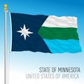 Minnesota new federal state waving flag, 2023, USA