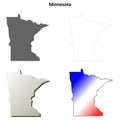 Minnesota outline map set