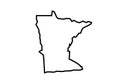 Minnesota outline map state shape Royalty Free Stock Photo