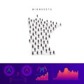 Minnesota people map. Detailed vector silhouette. Mixed crowd of men and women. Population infographic elements Royalty Free Stock Photo