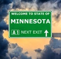 MINNESOTA road sign against clear blue sky Royalty Free Stock Photo