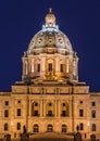 Minnesota State Capitol Building at Night Royalty Free Stock Photo