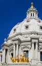 Minnesota State Capitol Dome and Horses St Paul MN Royalty Free Stock Photo