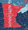 Minnesota state detailed editable map Royalty Free Stock Photo