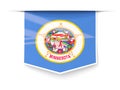 minnesota state flag square label with shadow. United states local flags