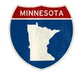 Minnesota State Interstate road sign Royalty Free Stock Photo