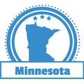Minnesota state map label. Vector illustration decorative design