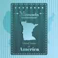 Minnesota state map label. Vector illustration decorative design