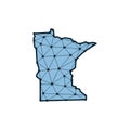 Minnesota state map polygonal illustration made of lines and dots