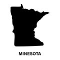 Minnesota state map silhouette icon. Royalty Free Stock Photo