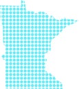 Minnesota State Map Vector Illustration USA Outline Silhouette with Blue Circle Pattern on White Background Royalty Free Stock Photo