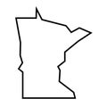 Minnesota black outline map. State of USA Royalty Free Stock Photo