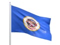 Minnesota U.S. state flag waving on white background, close up, isolated. 3D render Royalty Free Stock Photo