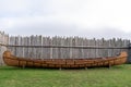 Ojibwe Ojibwa Birch-Bark canoe on display at Grand Portage National Monument Royalty Free Stock Photo