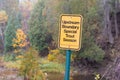 Sign for Upstream Boundary Special Trout Season for fishermen, posted at Gooseberry Falls State