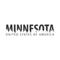 Minnesota. USA. United States of America. Text or labels with silhouette of forest.