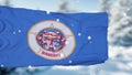 Minnesota winter snowflakes flag background. United States of America. 3d illustration