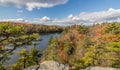 Lake Minnewaska at Minnewaska State Park on a brilliant fall day Royalty Free Stock Photo