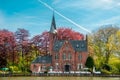 Minnewater castle in Bruges Royalty Free Stock Photo